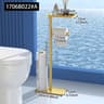 Luxury Floor Standing Toilet Paper Holder With Toilet Brush And Storage Rack 11