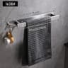 NoDrill WallMounted Towel Bar With Hooks SpaceSaving Bathroom Organizer 6