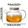 1L18L Heat Resistant Borosilicate Glass Teapot With Bamboo Lid 7