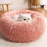 Striped Plush Round Pet Bed  Warm Cozy Nest For Cats And Dogs 8