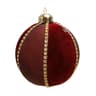 8cm Flocked Glass Christmas Ball Ornament With Rhinestone Accents 6