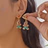 Christmas Light Bulb Drop Earrings With Rhinestone Bow For Women 2