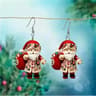 Santa Claus Acrylic Christmas Dangle Earrings Double Sided Holiday Jewelry For Women 6
