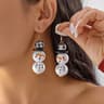 Wooden Santa And Snowman Christmas Dangle Earrings 11