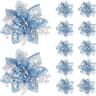 5PCS Pink Glitter Poinsettia Christmas Flowers 55 Inch Tree And Wreath Ornaments 7