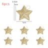 6PCS Gold Glitter Star Christmas Ornaments Mini Hanging Tree Decorations 6
