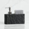 Black Stone Soap Dispenser With Sponge Holder 200ml For Kitchen And Bathroom 5