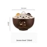 550ml Cartoon Cat Ceramic Noodle Bowl With Lid For Ramen Soup And Salad 5