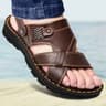 Mens Genuine Leather Sandals NonSlip Thick Sole Outdoor Beach Shoes 8
