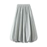 Womens Vintage High Waist Balloon Maxi Skirt Flowy ALine Y2K Puff Skirt 7