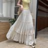 Womes High Waist Tiered Ruffle Chiffon Maxi Skirt 6