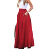 Womens High Waist Flowy Maxi Skirt With Pockets  Elegant Lightweight Long Skirt 9