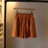 Womens High Waist Washed Cotton Shorts  Loose Wide Leg Summer Casual Pants 5