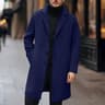 Mens Classic Wool Blend Pea Coat  Stylish Solid Color Winter Trench Jacket 9
