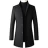 Mens Oversized Wool Blend Pea Coat Winter Business Casual Overcoat 2
