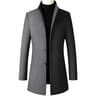 Mens Oversized Wool Blend Pea Coat Winter Business Casual Overcoat 1