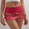 Chiffon Belly Dance Hip Scarf With Coins Professional Wrap Skirt For Yoga Costumes 2