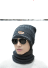 Winter Warm Scarf Hat Set Thick Knitted Beanie  Wool Scarf For Men And Women 4