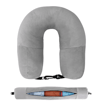 Fillable U Shaped Travel Neck Pillow Velvet Pillowcase With Extra Storage Bag For Airplane Travel 1