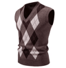 Mens Argyle Knit Vest V Neck Sleeveless Slim Fit Pullover Sweater 2