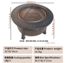 Outdoor Stove Grill Set Tea Brewing And Barbecue Heating Table With Grill Rack 6
