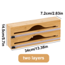 Bamboo Cling Film Tin Foil Cutter Box Kitchen Organizer With Built In Cutter 1 Pc 9