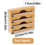 Bamboo Cling Film Tin Foil Cutter Box Kitchen Organizer With Built In Cutter 1 Pc 7