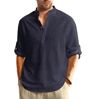 Mens Long Sleeve Henley Shirt Lightweight Cotton Button Tee For Business And Streetwear 2