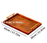 Wooden Serving Tray Set 3 Piece Breakfast Party And Storage Trays With Metal Handles Brown 2