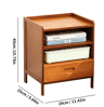 Bamboo Nightstand Storage Cabinet Space Saving Drawer And Shelf Organizer 2