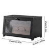 Large Modern Bamboo Bread Box Corner Friendly Countertop Storage With Clear Acrylic Window 1