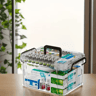 Double Layer Transparent Medicine Storage Box With Handle Clear PVC And Plastic Organizer 3