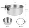 Stainless Steel Pet Food Dish With Clamp Hanging Feeding Bowl For Birds And Small Animals 10 To 14  1