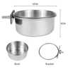 Stainless Steel Pet Food Dish With Clamp Hanging Feeding Bowl For Birds And Small Animals 10 To 14  3