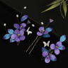 Purple Faux Velvet Hairpin Ancient Style Handmade Filigree Hair Accessory For Hanfu And Cosplay 1 T 1