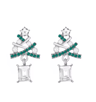 Christmas Tree Dangle Earrings Shiny Rhinestone Star Drop Earrings For Women And Girls 1