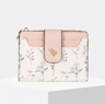 Womens PU Leather Wallet Flower Printed Short Slim Coin Purse With Card Holder 1