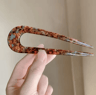 U Shaped Hair Fork French Style Acrylic Geometric Hairpin For Women And Girls 5