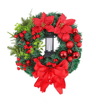 Christmas LED Wreath With Red Bow Lighted Holiday Garland For Indoor And Outdoor Decor 4