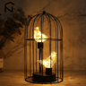 Creative Birdcage Table Lamp Vintage Iron Hollow Lantern With Warm Ambient Light 1