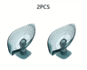 Leaf Design Self Draining Soap Tray With Suction Cup 2 Piece Set 2