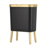 15L Large Square Plastic Trash Can With Odor Sealing Lid And Elevated Legs 2
