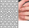 3D Nail Art Stickers Set Love Hearts Stars And Clouds French Tip Decals 16