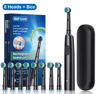Rotary Rechargeable Electric Toothbrush For Adults  8 Soft Brush Heads 3
