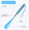 Stretchable Long Metal Shoehorn  Adjustable 3071cm NoBend Shoe Spoon 2