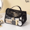 LargeCapacity Heart Mesh Makeup Bag  Frosted Transparent Cosmetic Travel Pouch 2
