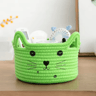 Cat Face Woven Cotton Storage Basket  Cute Home Organizer For Toys Clothes  Pet Supplies 5