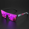 Colorful Square Sports Sunglasses  OnePiece UV400 Lens With Patterned Temples 7