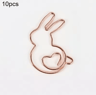 Rabbit HeartShaped Paper Clips 10Pack  Cute Bookmarks  DIY Craft Accessories 2