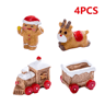 Mini Christmas Ornament Dollhouse Figures Gingerbread Man And Snowman Micro Landscape Decor 1